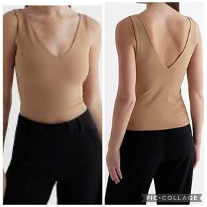 Express Body Contour Double V-Neck Tank